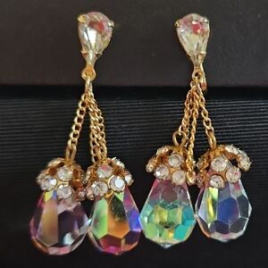 Aurora Borealis Crystal Drop Earrings